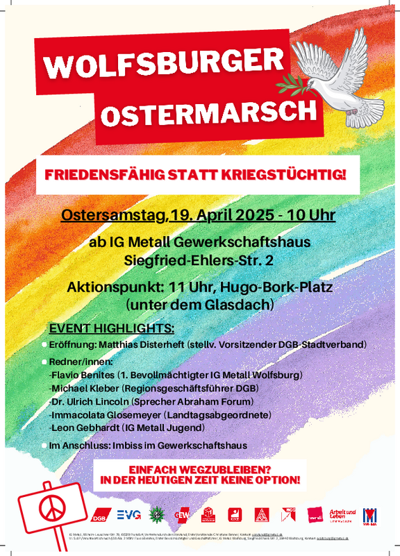 Wolfsburger Ostermarsch 2025 Flyer final